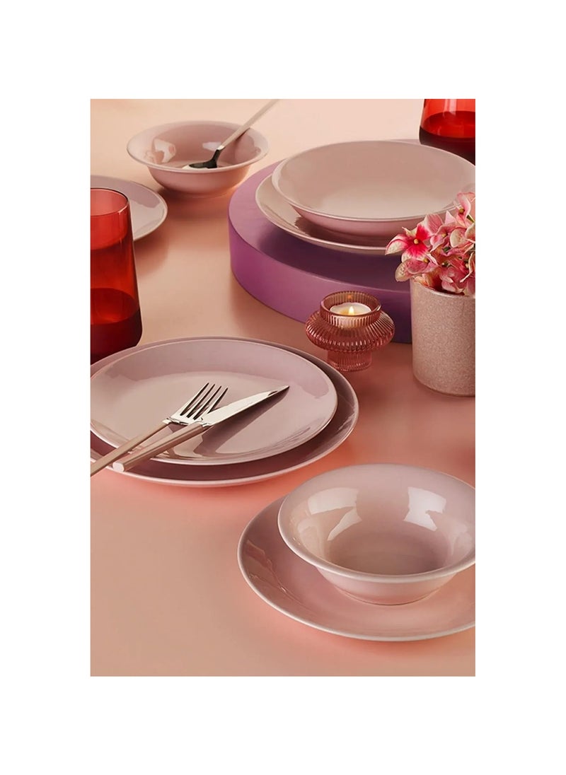 Kutahya Porselen - Kutahya Porcelain Dinner Set 24 Pieces Round Brown Hera Kutahya Turkish Beige 8697828897060 - Image 1