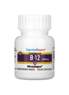 Superior Source Superior Source, B-12 (Cyanocobalamin), 5,000 mcg, 100 MicroLingual Instant Dissolve Tablets  - Image 3