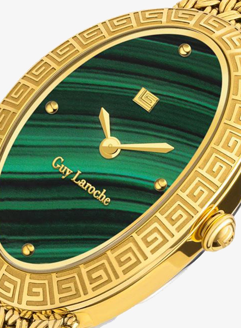 Guy Laroche Emma Malachite Dial Silver Mesh Metal Bracelet Analog Watch for Women 22mm - Image 4