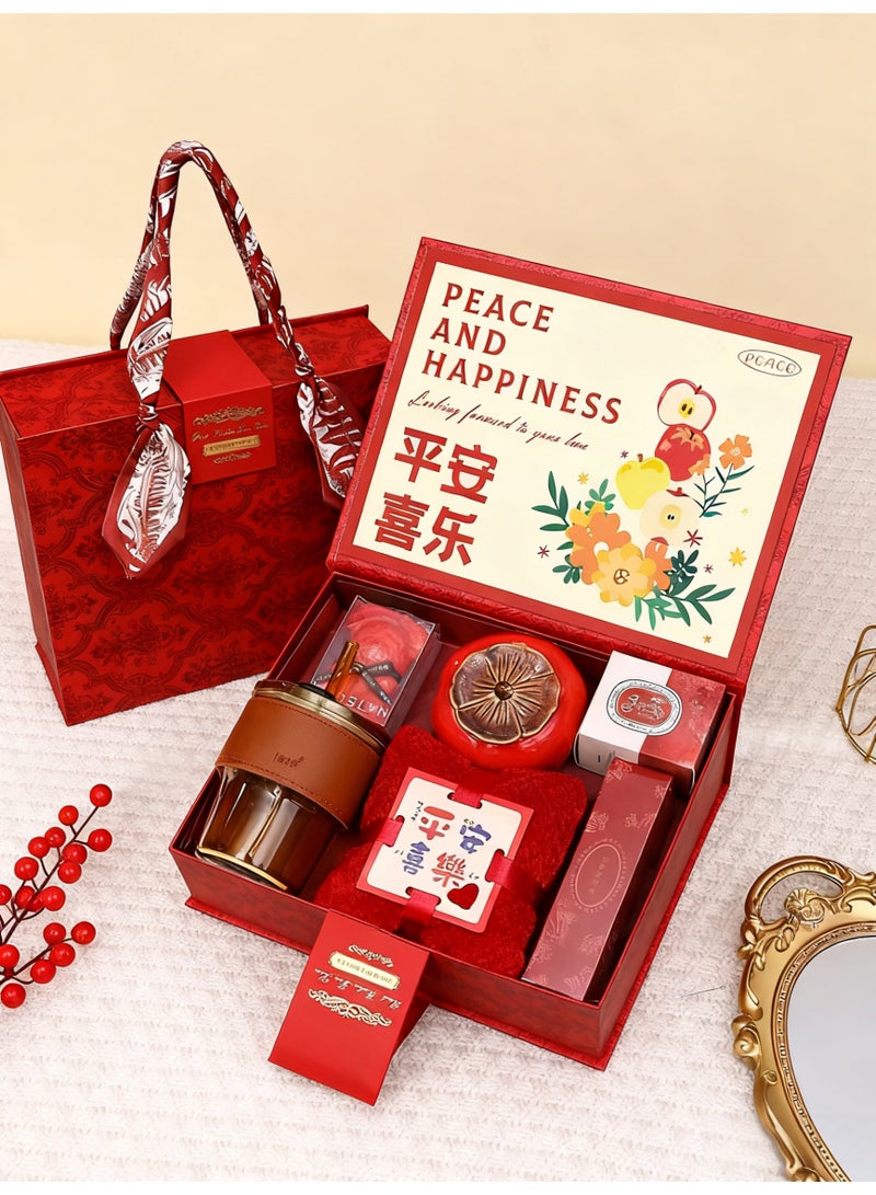 أفضل ذروة سلة هدايا نسائية - صندوق هدايا متعدد المناسبات للزوجة والزملاء، صندوق هدايا عيد الميلاد، يحتوي على 8 هدايا مدروسة، مناسب لهدايا زفاف صديقات الأصدقاء المقربات - Image 1