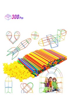 RAINBOW TOYFROG Building Straws And Connectors - Stem Blocks Construction Toys For Boys & Girls - 300 Pcs Straw Building Set - Engineering Connector Blocks For Kids  - Image 1