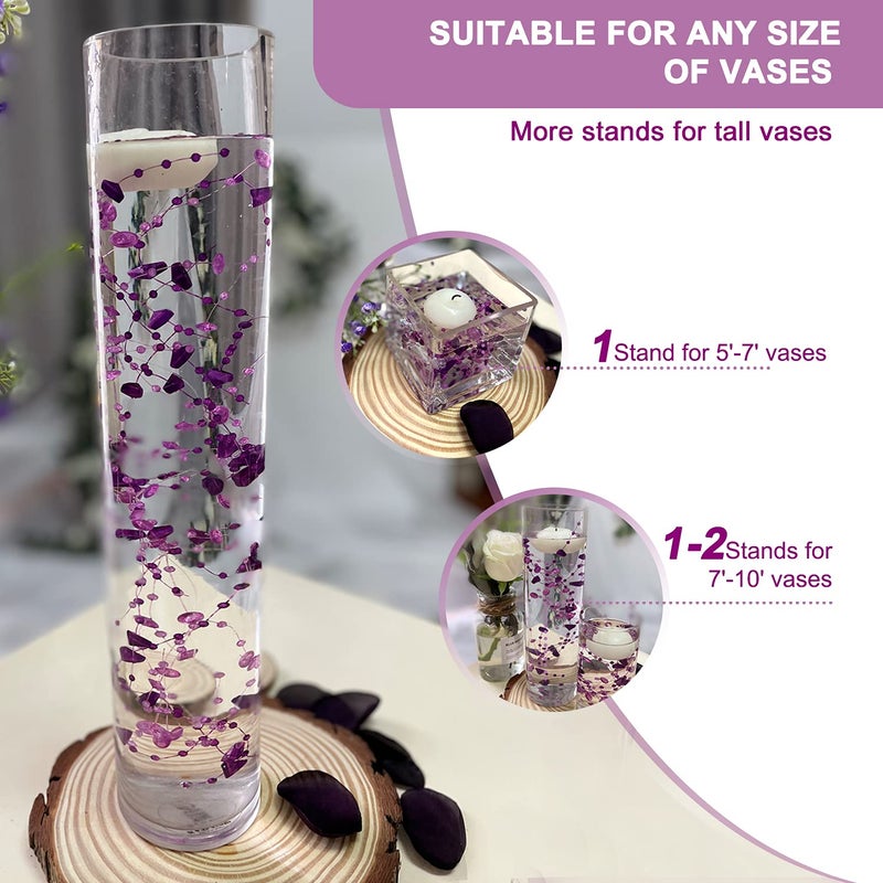 TeaSu 12pcs Purple Crystal String, for Floating Candles Centerpieces Table Decorations, Crystal Bead Filler for Party, Birthday Decorations - Image 3