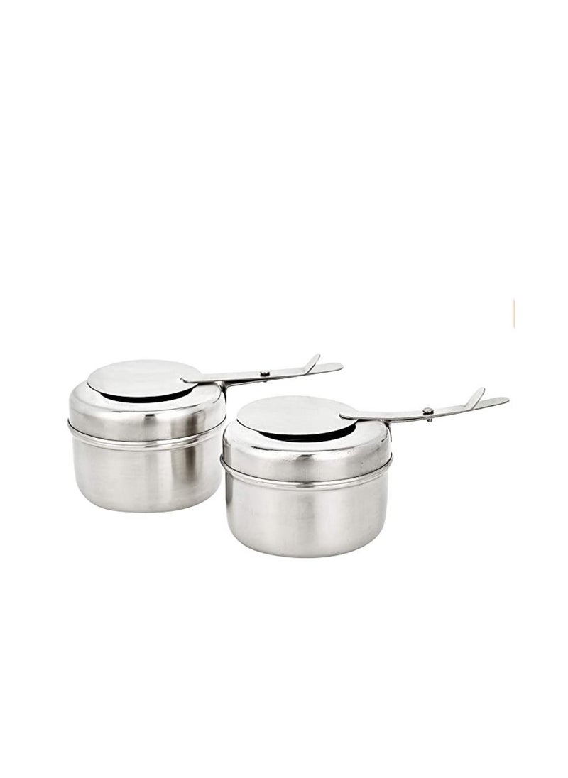 ALMUFARREJ Chafing Dish Buffet Silver Double Stainless Steel Silver Rectangular 9.5 Liters  - Image 4