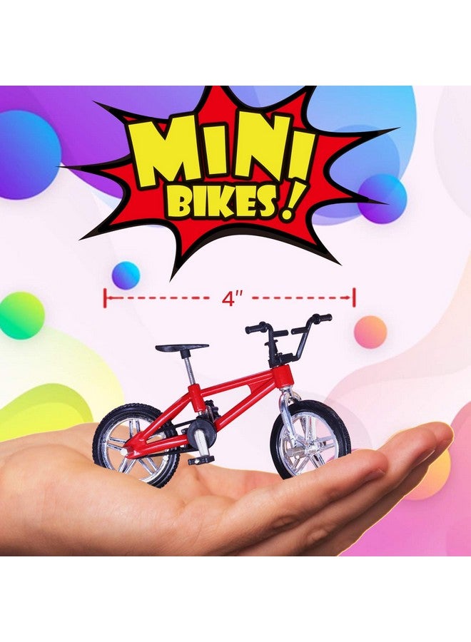 Novelty Place دراجة أصابع ميني من نوفيلتي بليس - مجموعة ألعاب دراجة مصغرة للأطفال والبالغين - مجموعة نماذج دراجات معدنية للزينة - 4 ألوان (4 عبوات) - Image 3
