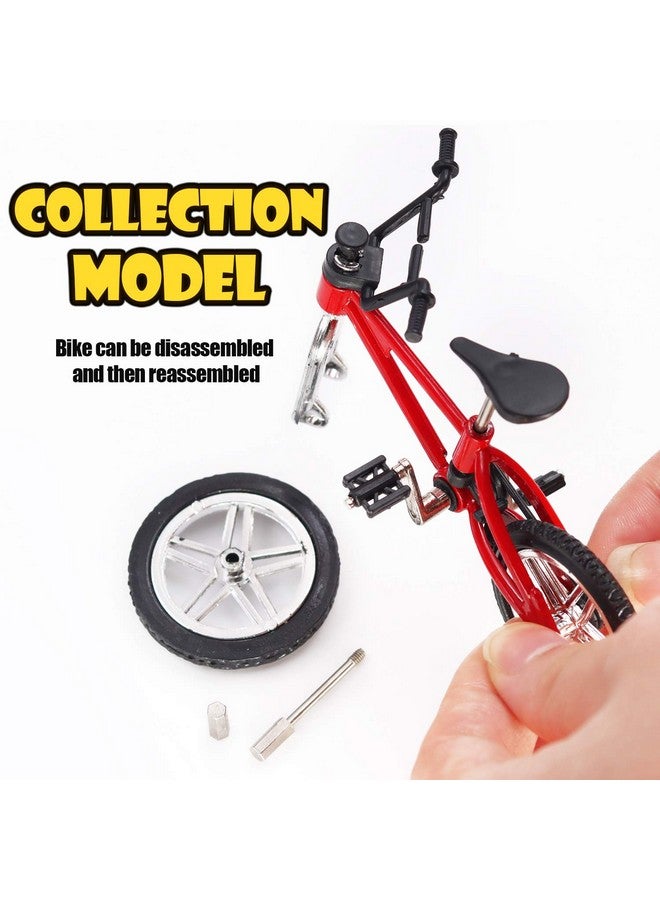 Novelty Place دراجة أصابع ميني من نوفيلتي بليس - مجموعة ألعاب دراجة مصغرة للأطفال والبالغين - مجموعة نماذج دراجات معدنية للزينة - 4 ألوان (4 عبوات) - Image 5