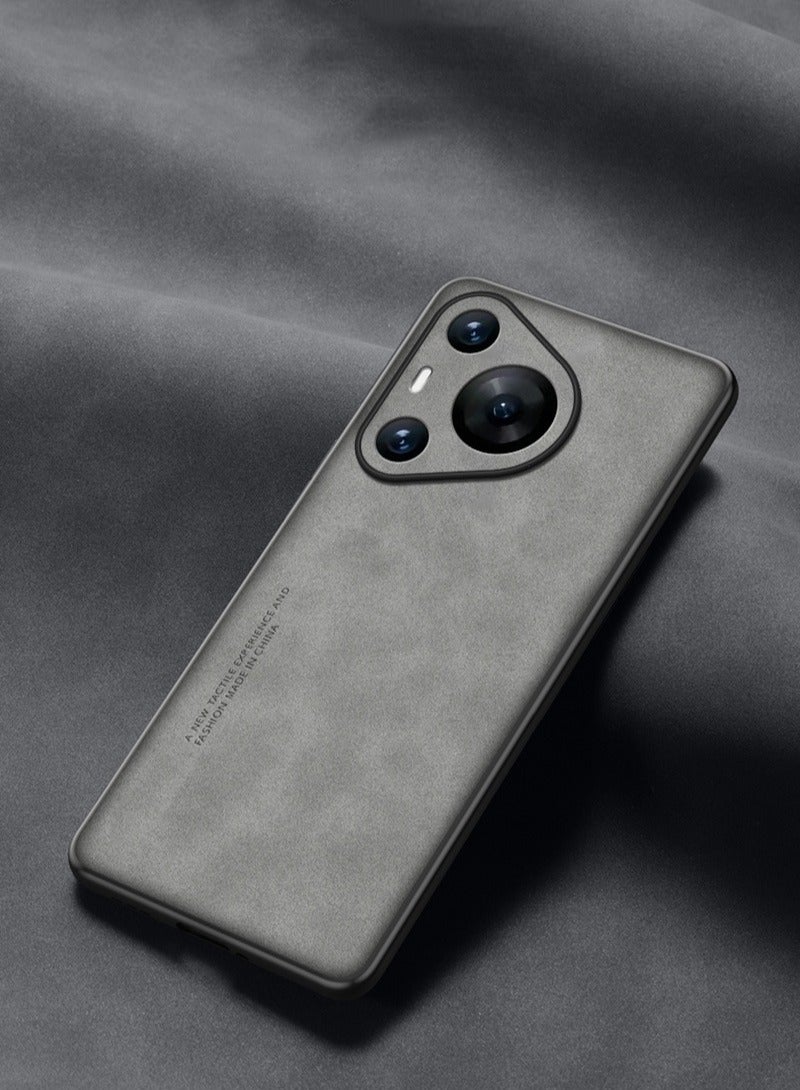 Classic Elegant PU Leather Phone Case with Matte Matte Matte Surface Soft TPU Silicone Rubber Phone Case Compatible with Huawei Pura 80 Pro, Anti-Fingerprint Full Body Powerful Protection - Image 2