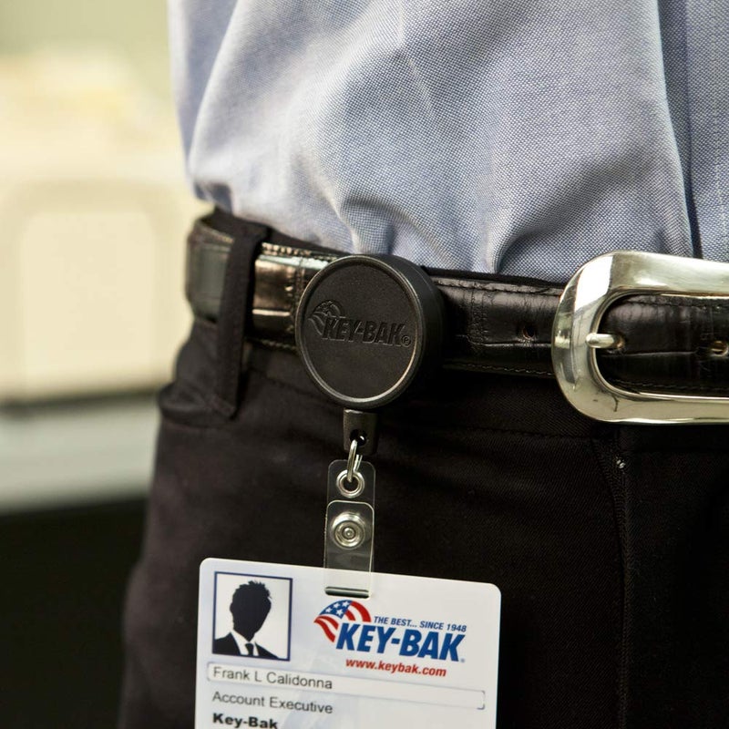 Key-BAK MID6-Duo Heavy Duty Badge Reel and Keychain That Holds 10 Keys, Belt Clip, Black, Medium (0006-0804) - Image 3