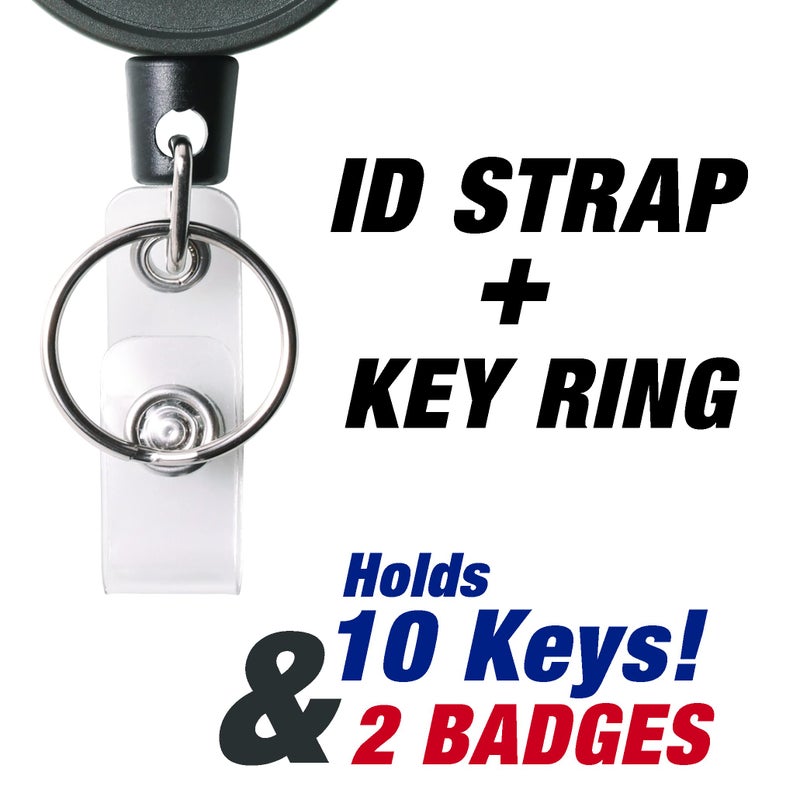 Key-BAK MID6-Duo Heavy Duty Badge Reel and Keychain That Holds 10 Keys, Belt Clip, Black, Medium (0006-0804) - Image 5