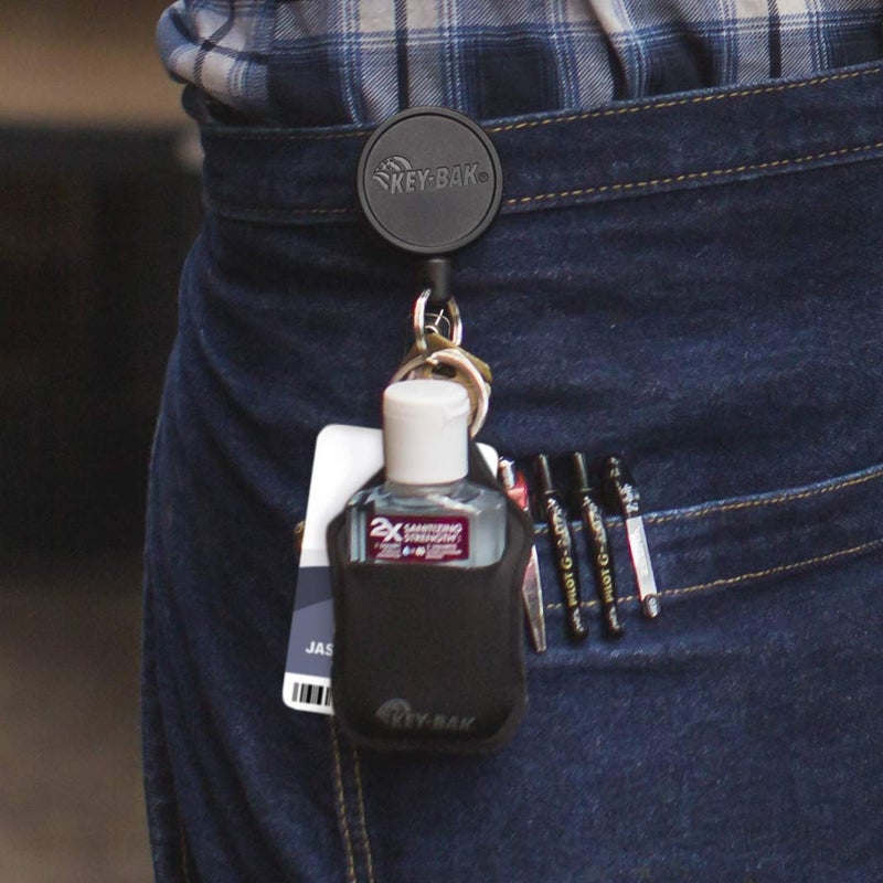Key-BAK MID6-Duo Heavy Duty Badge Reel and Keychain That Holds 10 Keys, Belt Clip, Black, Medium (0006-0804) - Image 2