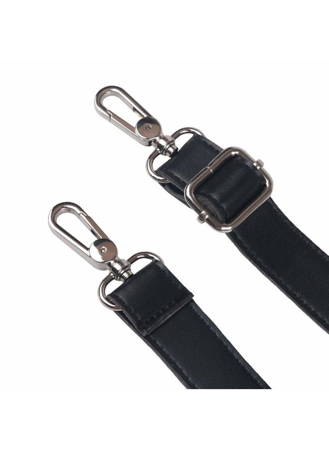 BOMKEE Leather Replacement Shoulder Strap 61 Inch Universal Adjustable Handbag Straps with Metal Swivel Hooks for Shoulder Crossbody Bag Briefcase Messenger Bag Wallet DIY Purse Shoulder Bag, Black - Image 3