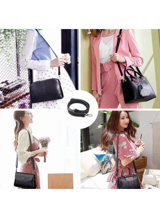 BOMKEE Leather Replacement Shoulder Strap 61 Inch Universal Adjustable Handbag Straps with Metal Swivel Hooks for Shoulder Crossbody Bag Briefcase Messenger Bag Wallet DIY Purse Shoulder Bag, Black - Image 2