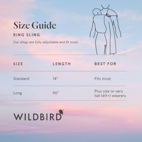 WildBird - Ring Sling Baby Carrier - 0-36 Months (up to 35 lbs) - Standard (74") Raven & Gold Ring - Front, Hip or Back Carry - Adjustable Fit - Natural Linen - Baby Essentials - New Mom Gifts - Image 3