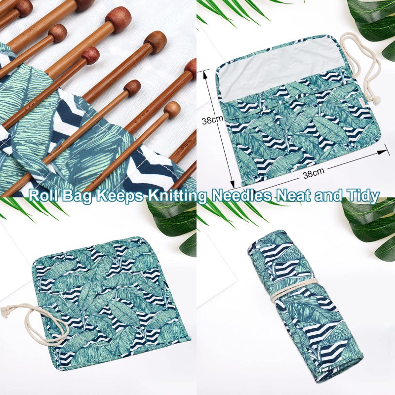 Aeelike 18 Pairs Bamboo Knitting Needles Set - 10 Inches Wooden Knitting Needles Single Point with Roll Bag - Portable Knittings Needle Set for Beginners (2mm - 10mm) - Image 5