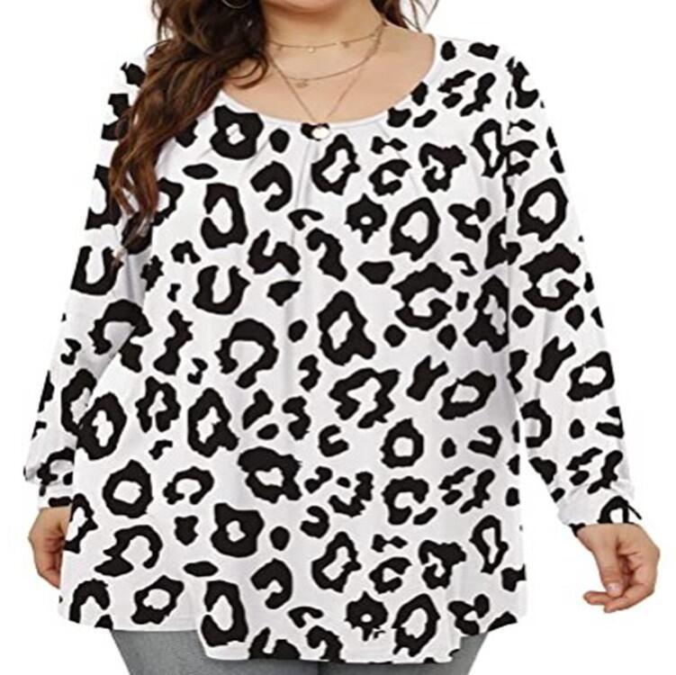 AliExpress ebay2021 Autumn Printed Cut Label Long-sleeved Loose Medium-long Base Shirt - Image 2