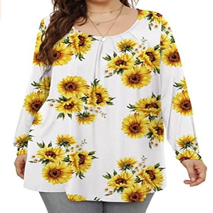 AliExpress ebay2021 Autumn Printed Cut Label Long-sleeved Loose Medium-long Base Shirt - Image 5