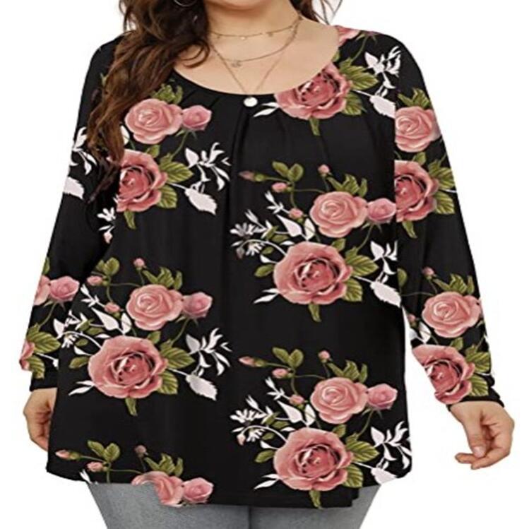 AliExpress ebay2021 Autumn Printed Cut Label Long-sleeved Loose Medium-long Base Shirt - Image 4