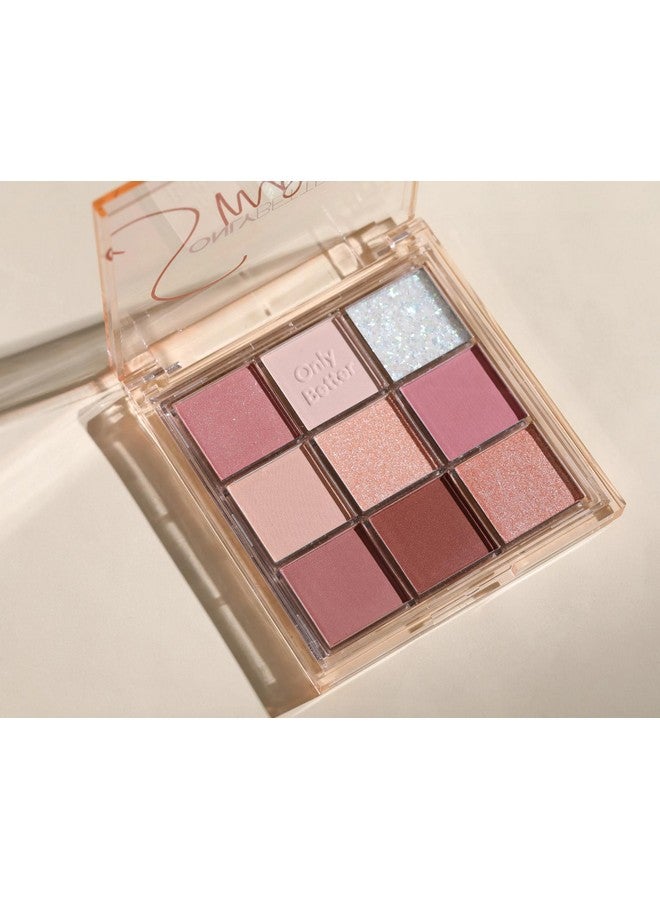 ONLYBETTER Pink Eyeshadow Palette, Pink Eyeshadow Palette High Pigmented Makeup Palette 9 Shades Metallic and Shimmers Long Lasting Sweatproof and Waterproof Bright Eyeshadow Palette - Image 2