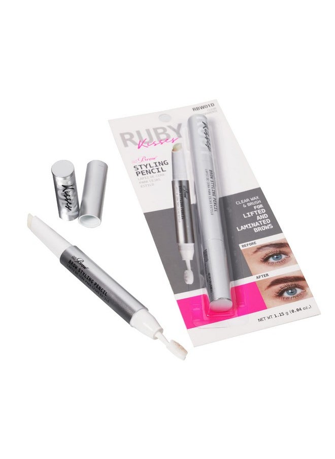 Ruby Kisses - Ruby Kisses Brow Styling Pencil with Brush, Long-Lasting Eyebrow Wax, Clear Brow Shaper, Precision Sculpting & Shaping, Professional Quality, Easy Application - Image 1