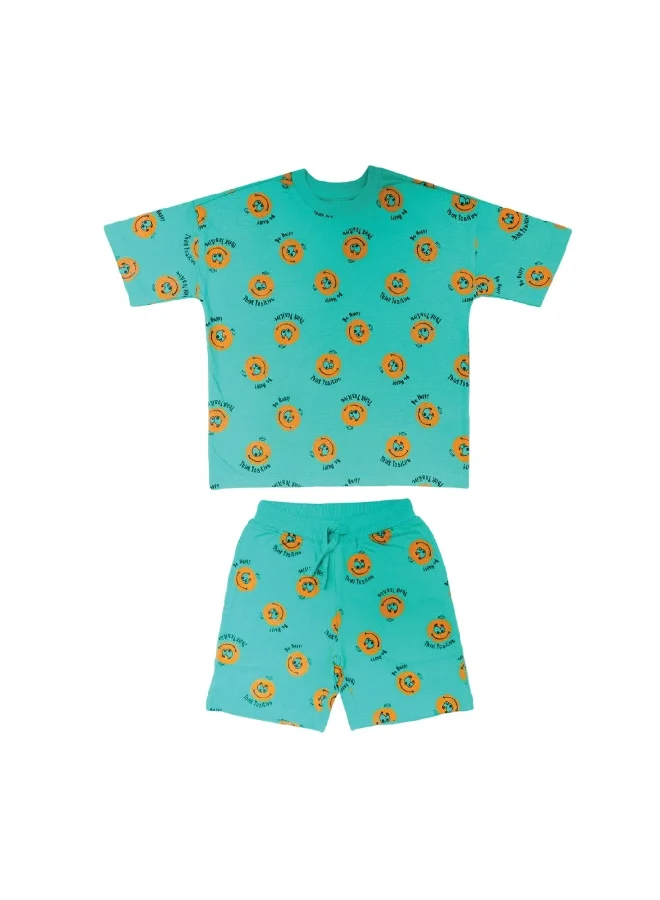 ايكو AIKO-Kids Cute Green Two Piece Shorts Set