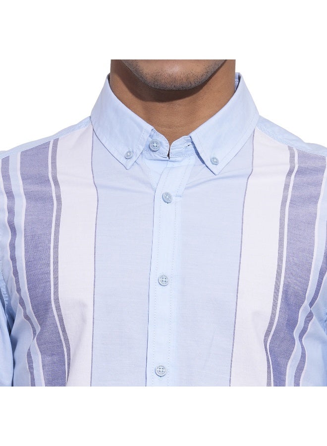 Being Human Mens Light Blue Collared Long Sleeve Shirt - Image 5