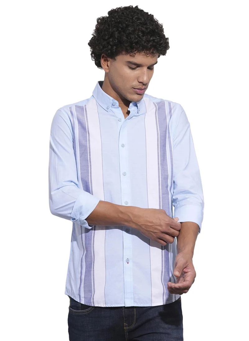 بيينغ هيومان Men Classic Opaque Striped Casual Shirt
