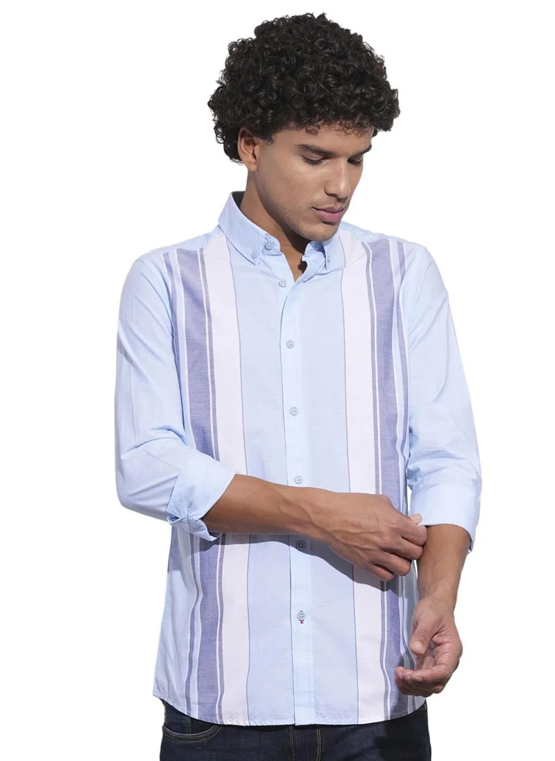 بيينغ هيومان Men Classic Opaque Striped Casual Shirt