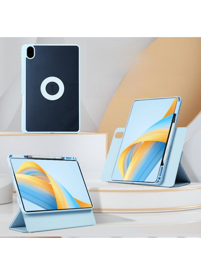 Generic - Glory MagicPad2 Flat Protective Case X9Pro Rotating 720 Magnetic Ring V678 Split V8Pro Leather Case Suitable-Color:White Ice Blue [Magnetic Ring 720]]-Applicable Model:Honor Tablet 8( 12inch ) No Sleep - Image 1