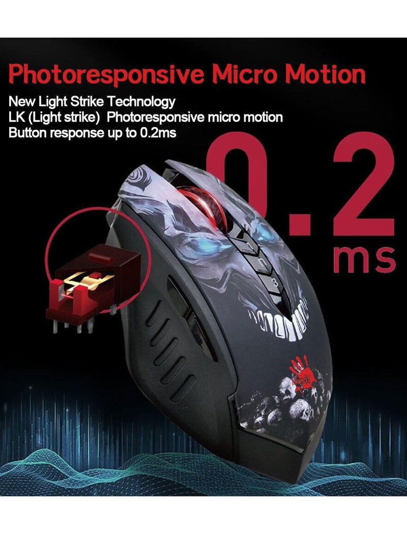 R80 Rechargeable Wireless Gaming Mouse – 4 Core Activated - 4,000 CPI – Light Strike 0.2ms Response – Metal X’Glide Armor Boot