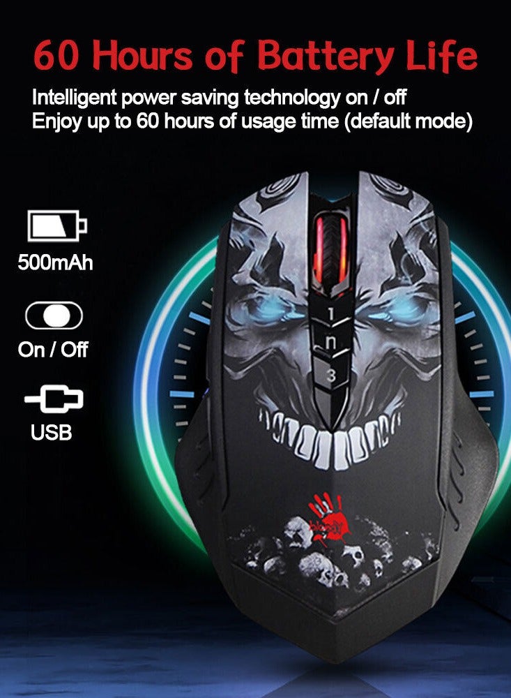 R80 Rechargeable Wireless Gaming Mouse – 4 Core Activated - 4,000 CPI – Light Strike 0.2ms Response – Metal X’Glide Armor Boot
