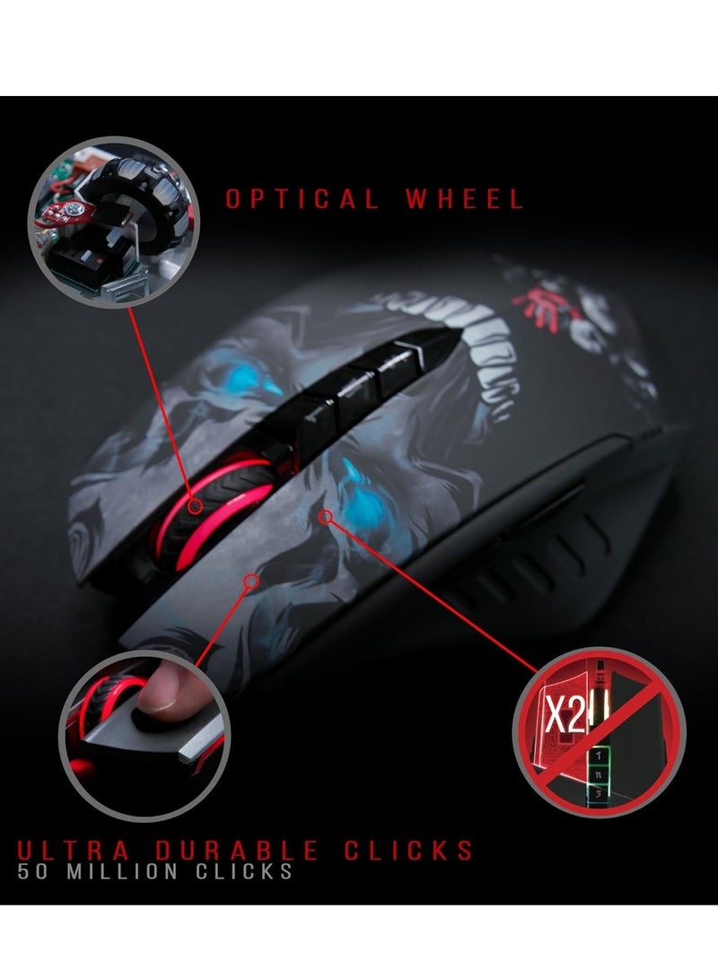 R80 Rechargeable Wireless Gaming Mouse – 4 Core Activated - 4,000 CPI – Light Strike 0.2ms Response – Metal X’Glide Armor Boot