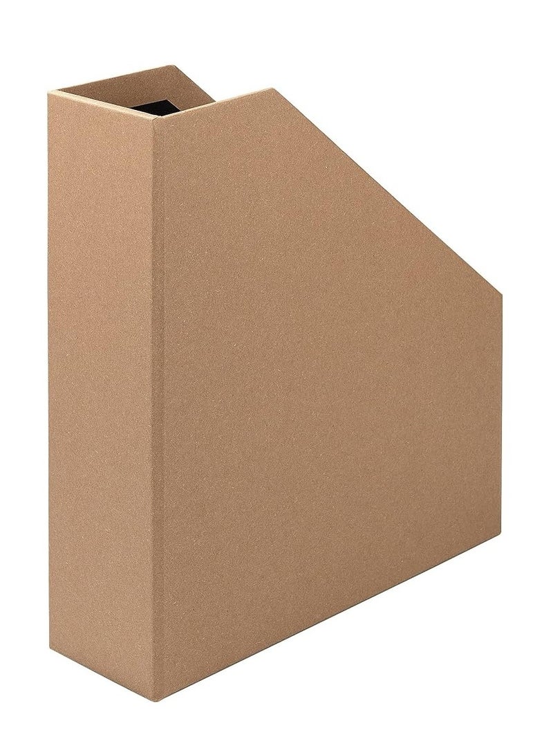 TIGER Kraft Paper Material Cardboard Magazine File Holder Boxes With Labels Desk Organizer For Documents Storage - Image 1