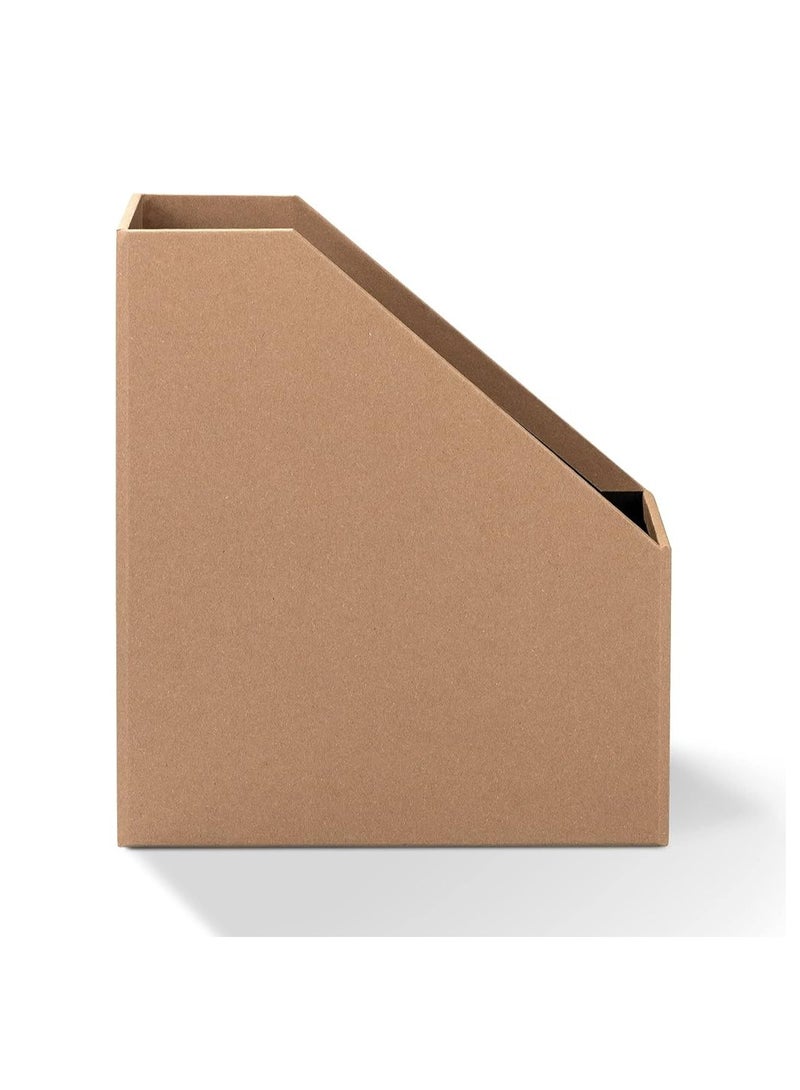 TIGER Kraft Paper Material Cardboard Magazine File Holder Boxes With Labels Desk Organizer For Documents Storage - Image 2