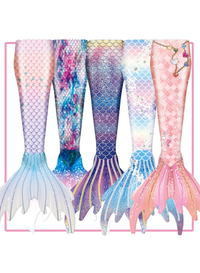 Loquat Children's Mermaid Swimsuit Girls Mermaid Swimsuit Mermaid Princess Suit Mermaid Tail Performance Suit-Color:E413 Single Tail- - Image 2