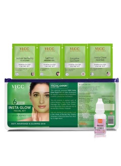 VLCC VLCC Salon Series Insta Glow Facial Kit (6 Facials) - 240g + 12ml | Fights Premature Ageing | Youthful Glow Facial Kit with Saffron & Berberry | Anti-Microbial and Complexion Brightening  - Image 2