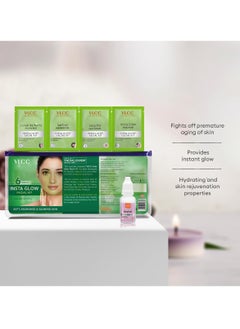 VLCC VLCC Salon Series Insta Glow Facial Kit (6 Facials) - 240g + 12ml | Fights Premature Ageing | Youthful Glow Facial Kit with Saffron & Berberry | Anti-Microbial and Complexion Brightening  - Image 3
