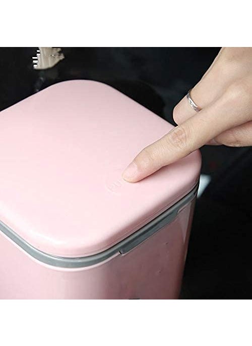 Kixre Kixre Mini Desktop Wastebasket Trash Can Plastic Countertop Waste Garbage Bin with Swing Lid for for Home Office Kitchen Vanity Tabletop  - Image 4