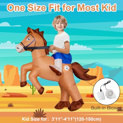Stegosaurus Inflatable Horse Costume for Kids Halloween Riding a Horse Cowboy Costumes Funny Blow up Costumes for Boys Girls Cosplay Party - Image 2