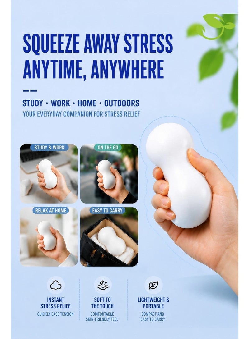 YUANBAO KING Soap Shaped Squeeze Stress Relief Toy, Slow Rising Squishy Fidget Toy, Soft Squishies Sensory Toy for Anxiety Relief, Decompression Toy for Kids Adults (White) - Image 3