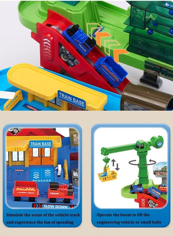 Engineering Adventure Track Set for Kids 3+ - Motorized Climbing Ladder, Rotating Crane, 2 Mini Cars, Interactive Construction Playset with Music - Safe Design, Ideal Gift  - Image 4