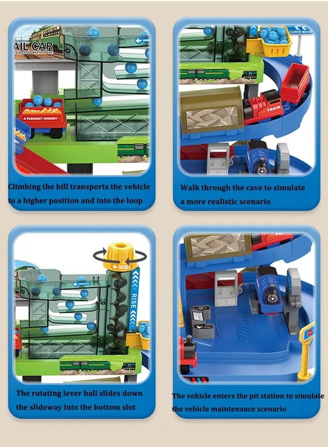 Engineering Adventure Track Set for Kids 3+ - Motorized Climbing Ladder, Rotating Crane, 2 Mini Cars, Interactive Construction Playset with Music - Safe Design, Ideal Gift  - Image 5