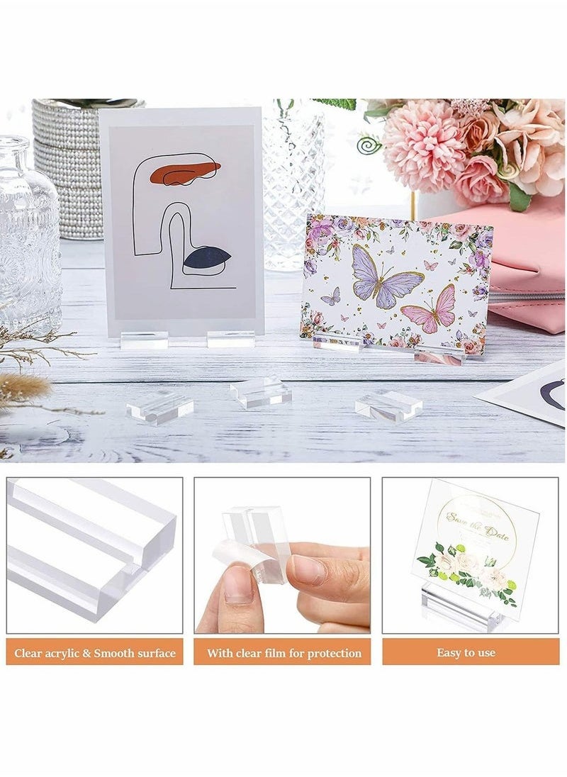 ELFSA Acrylic Stands Place Card Holders Table Number Stands Clear Card Display Stand Suitable for Table Wedding Photos Menu and Meeting 12 Pieces  - Image 3