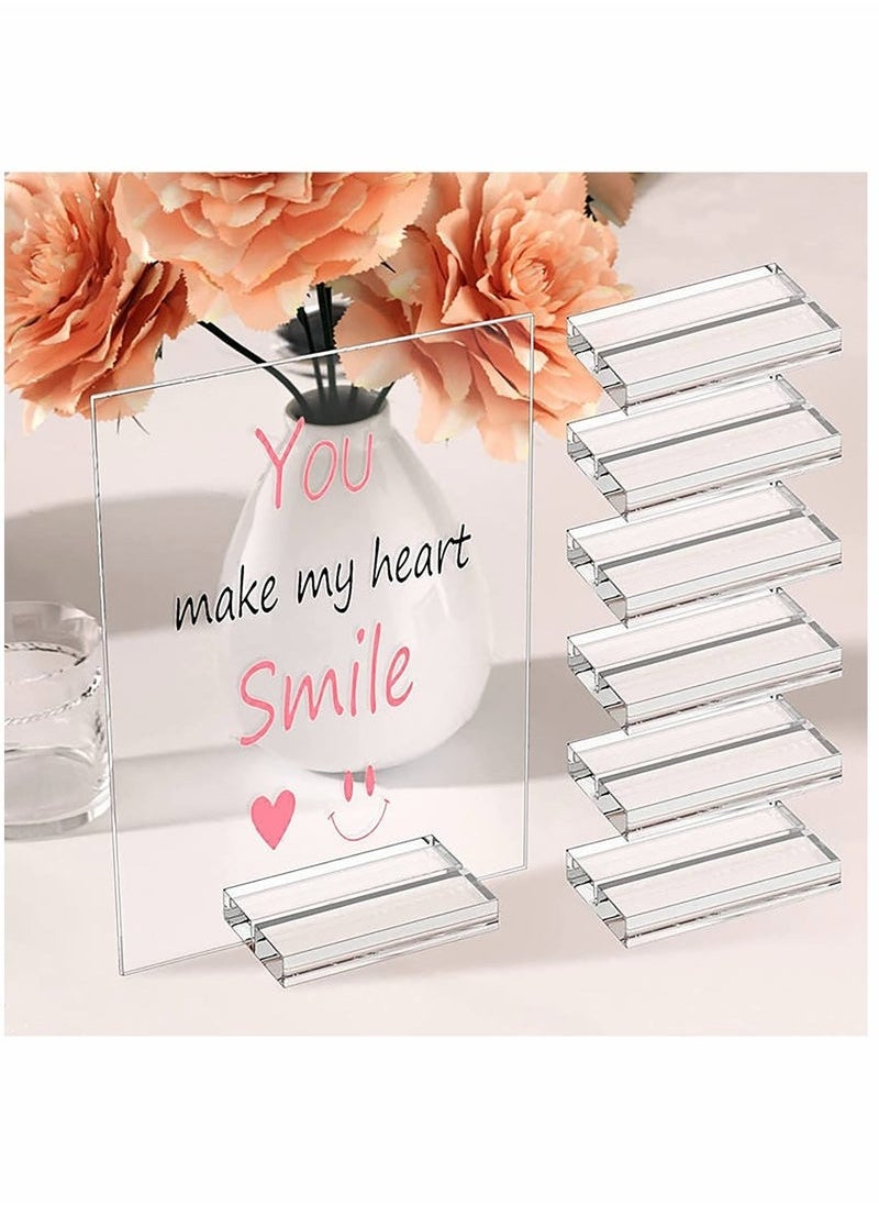 ELFSA Acrylic Stands Place Card Holders Table Number Stands Clear Card Display Stand Suitable for Table Wedding Photos Menu and Meeting 12 Pieces  - Image 5