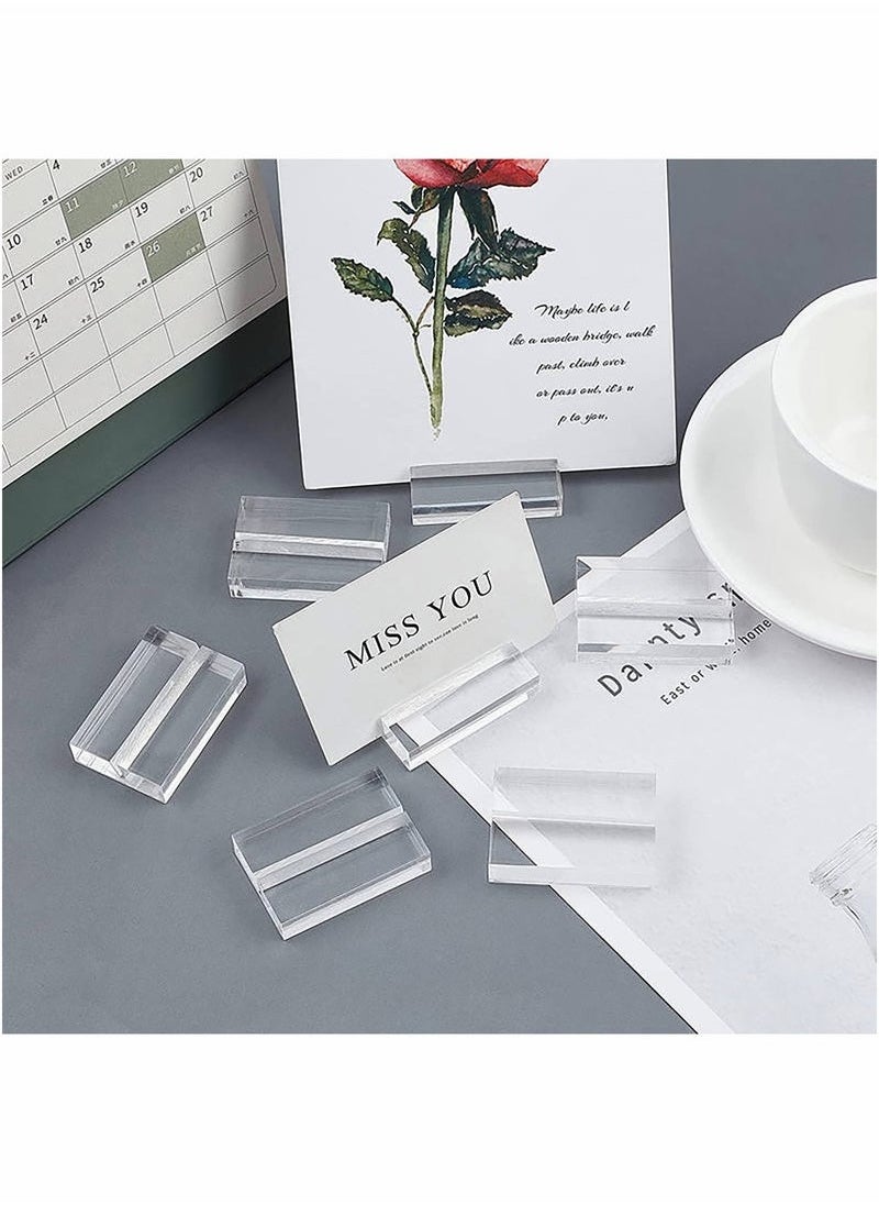 ELFSA - Acrylic Stands Place Card Holders Table Number Stands Clear Card Display Stand Suitable for Table Wedding Photos Menu and Meeting 12 Pieces - Image 1