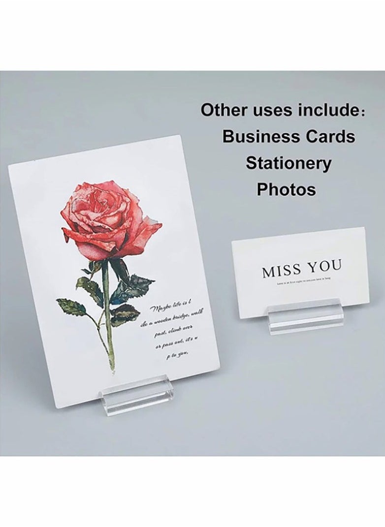 ELFSA - Acrylic Stands Place Card Holders Table Number Stands Clear Card Display Stand Suitable for Table Wedding Photos Menu and Meeting 12 Pieces - Image 1