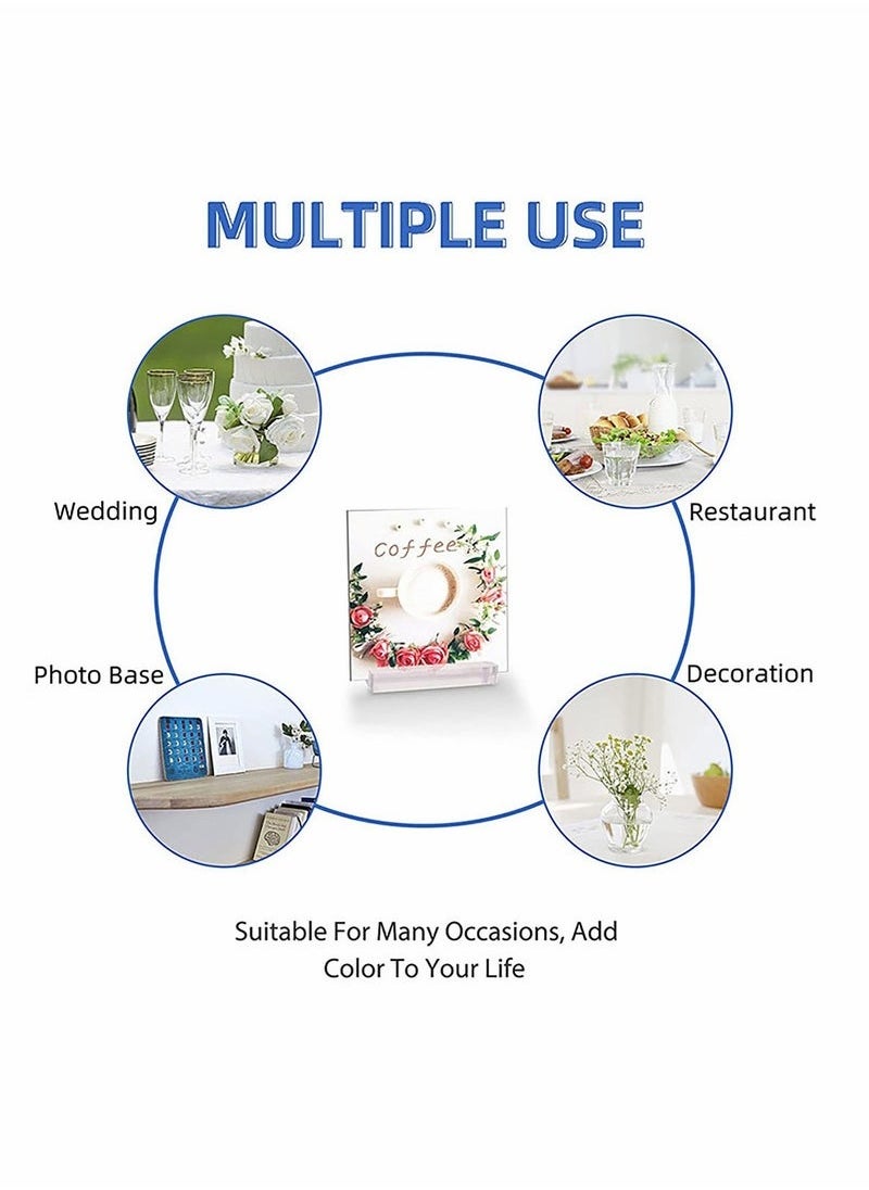 ELFSA - Acrylic Stands Place Card Holders Table Number Stands Clear Card Display Stand Suitable for Table Wedding Photos Menu and Meeting 12 Pieces - Image 1