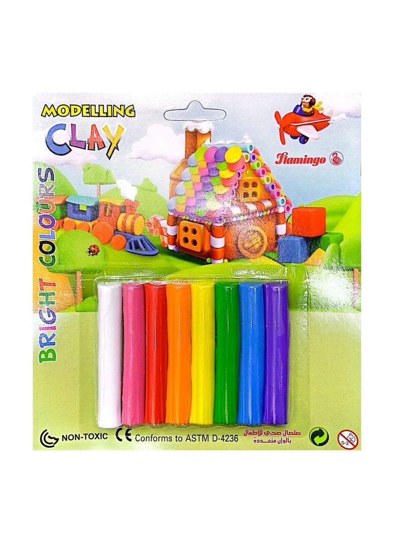 Flamingo Modeling Clay  Bright Colours 8 Pieces (Package Color May Changes) - Image 2