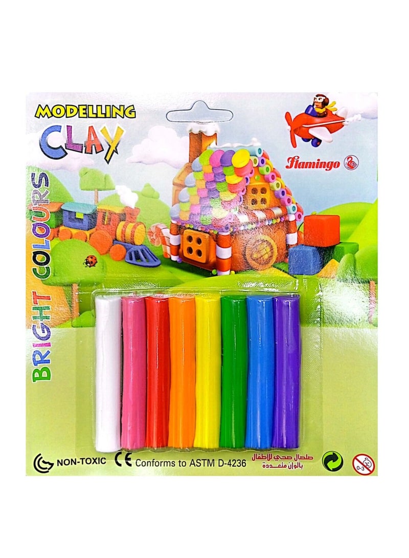 Flamingo Modeling Clay  Bright Colours 8 Pieces (Package Color May Changes) - Image 1