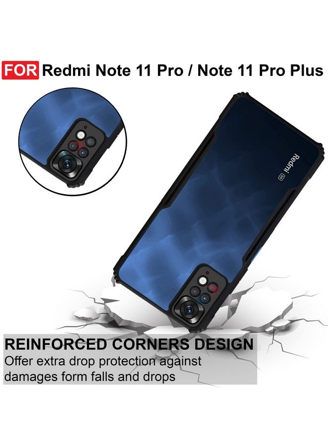 Cedo غطاء خلفي CEDO Redmi Note 11 Pro / 11 Pro+ Plus (5G) | حماية الكاميرا واقي للصدمات حافة بامبر | حماية كريستالية أكريليك واضحة 360 درجة TPU+PC | غطاء خلفي شفاف على شكل نسر (أسود) - Image 3