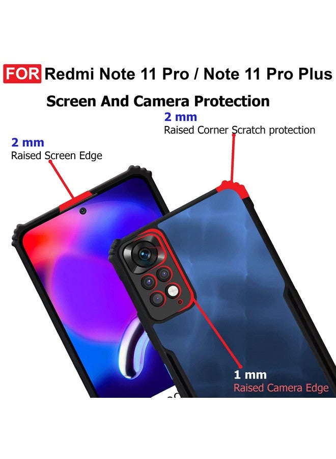 Cedo غطاء خلفي CEDO Redmi Note 11 Pro / 11 Pro+ Plus (5G) | حماية الكاميرا واقي للصدمات حافة بامبر | حماية كريستالية أكريليك واضحة 360 درجة TPU+PC | غطاء خلفي شفاف على شكل نسر (أسود) - Image 4