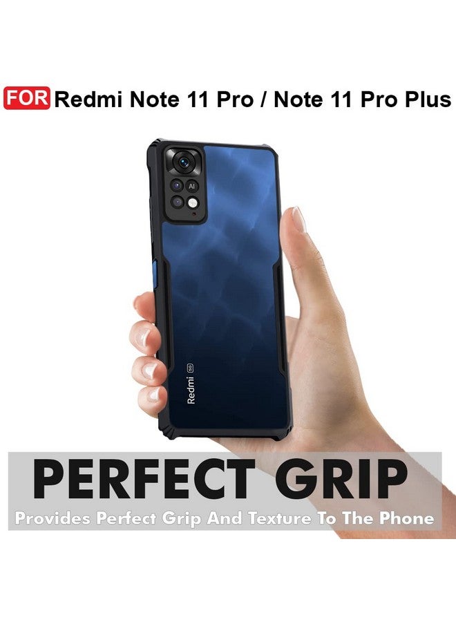 Cedo غطاء خلفي CEDO Redmi Note 11 Pro / 11 Pro+ Plus (5G) | حماية الكاميرا واقي للصدمات حافة بامبر | حماية كريستالية أكريليك واضحة 360 درجة TPU+PC | غطاء خلفي شفاف على شكل نسر (أسود) - Image 2